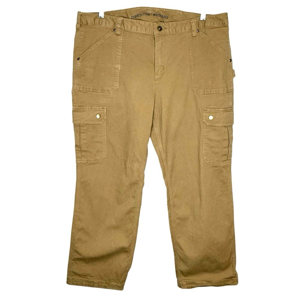 Duluth Trading Curvesetter Stretch Cargo Pants Womens 18x29 (tag) 39x28 (actual)
